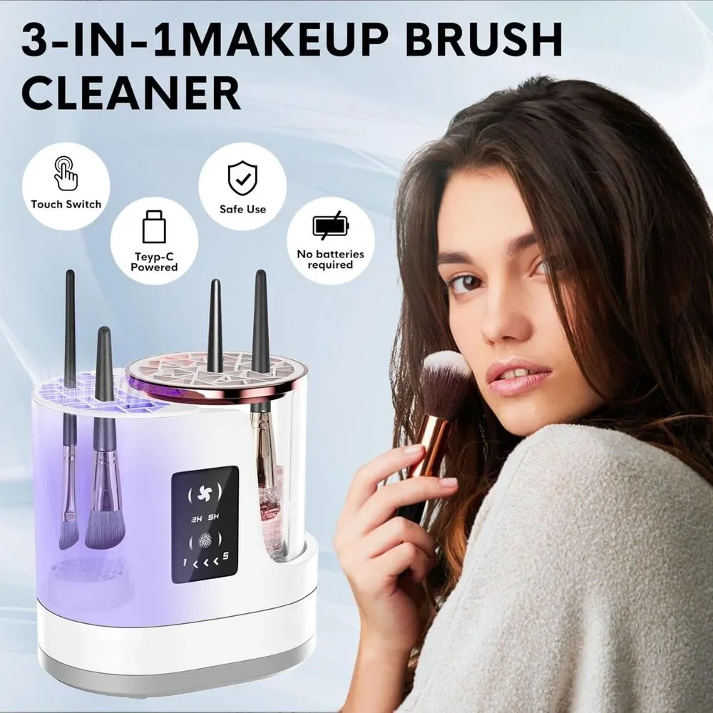 NWT 3 IN 1 Electric Makeup Brush Cleaner